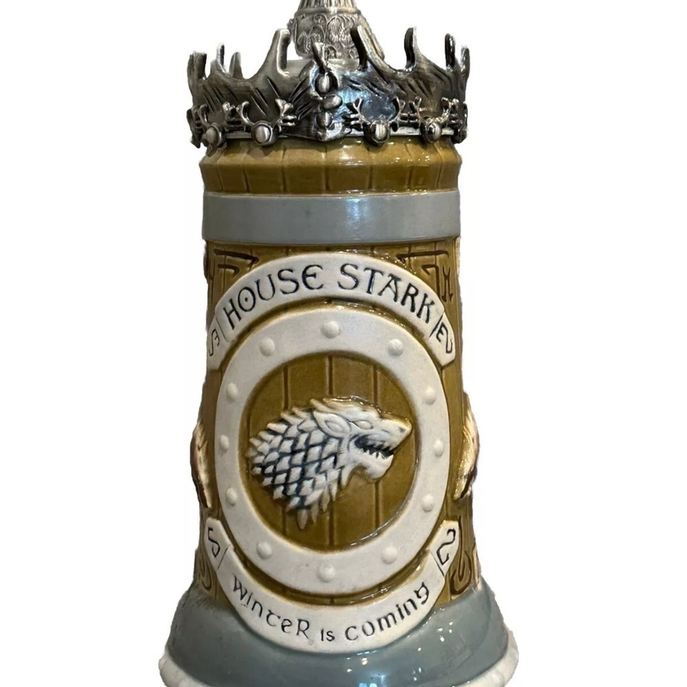 House of Stark Game Of Thrones 2015 20oz Beer Stein With Lid Beeline Creative